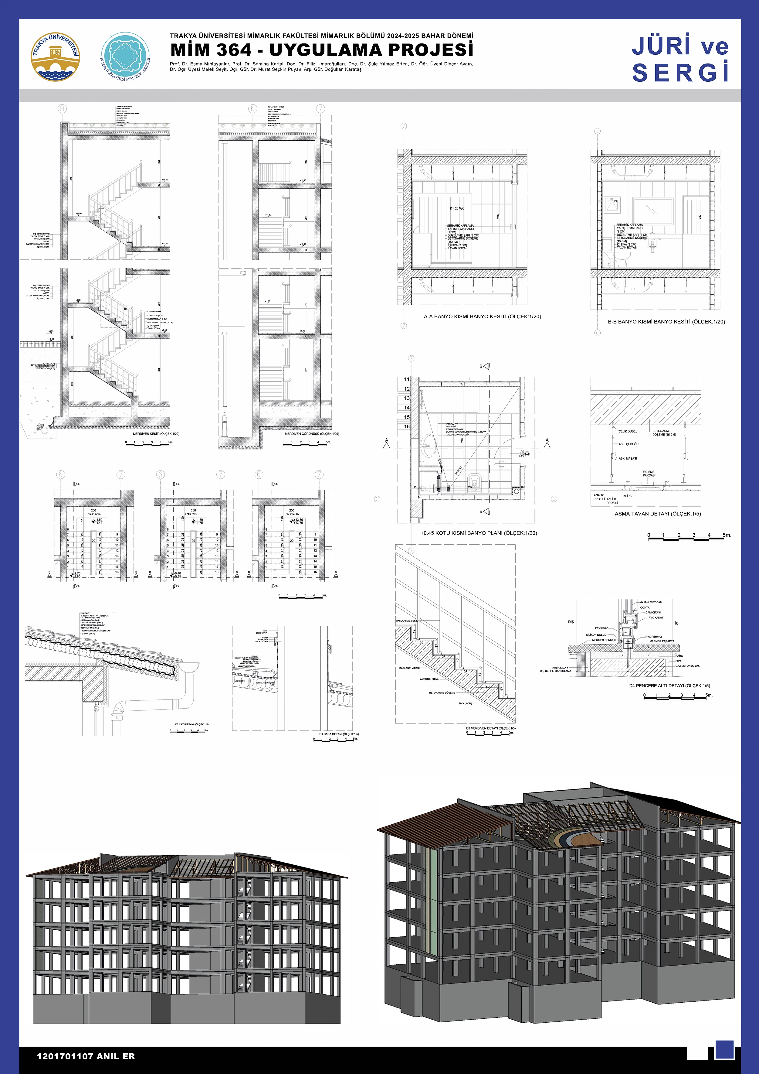 Pafta 2 — Detaylar, kesit-aksonometriler